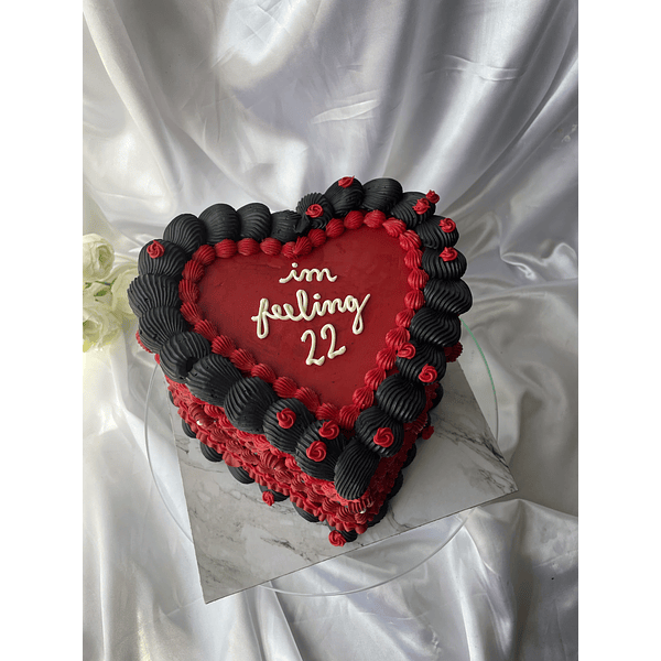 Heart Cake Rojo y Negro / Arma Tu Torta 