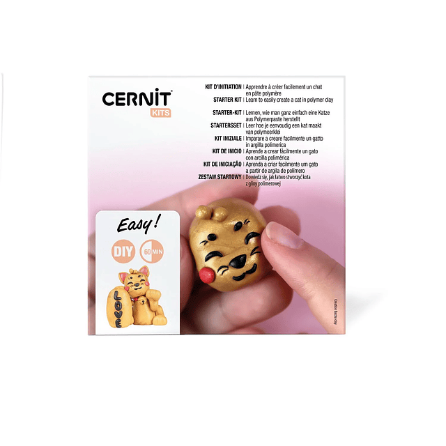 Kit Cernit DIY – Gato Maneki Neko en Arcilla Polimérica (60 min)