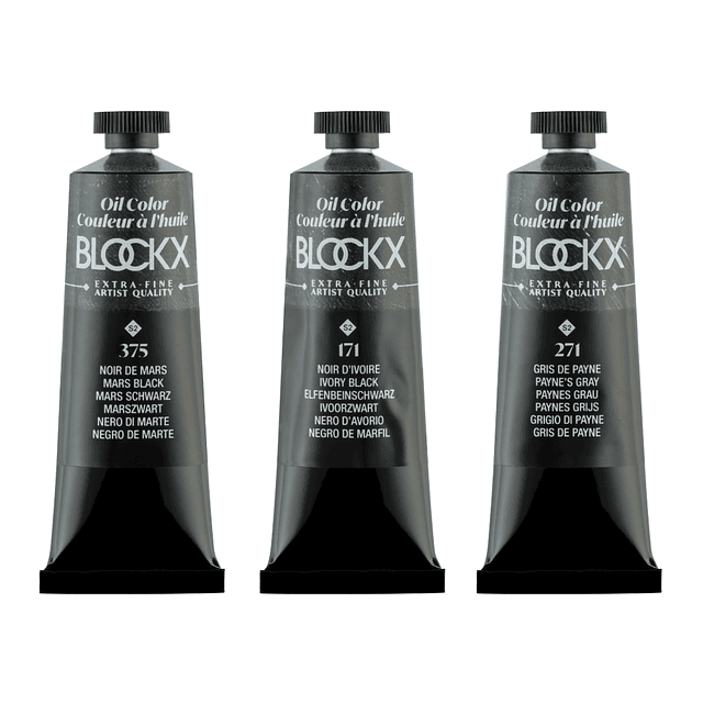 Óleos Negros y Grises Blockx 20 ml