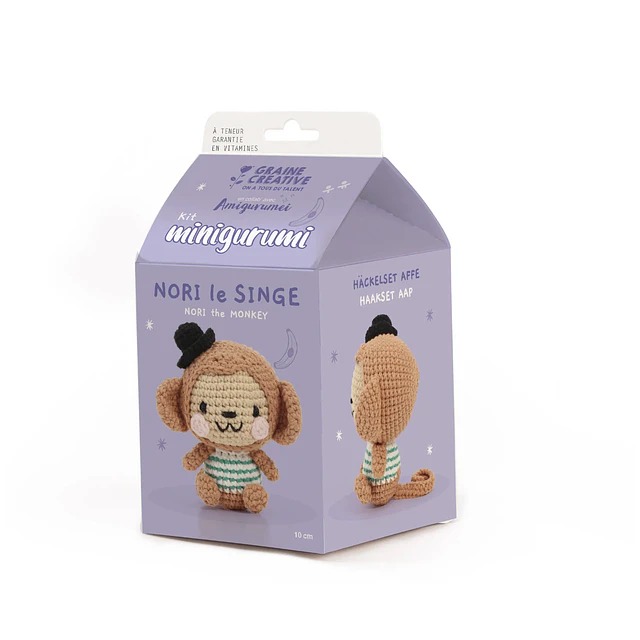 Kit de Crochet Minigurumi Nori el Mono – 10 cm