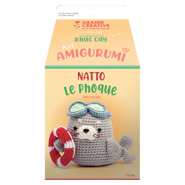Kit de Crochet Amigurumi Natto la Foca – 13 cm