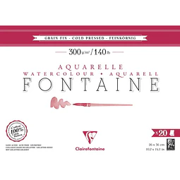 Block Acuarela Clairefontaine Fontaine 26 x 36 cm 300 g 100% Algodón Cold Pressed – 20 Hojas