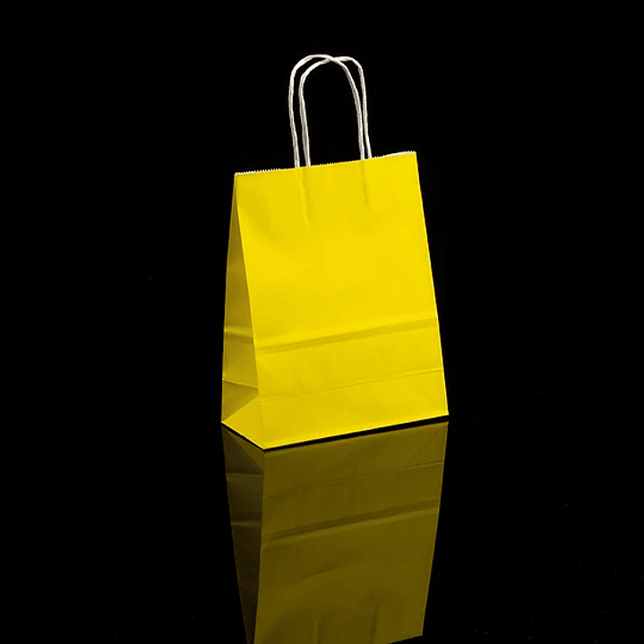 BOLSA DE PAPEL KRAFT AMARILLO 16X21X8 X12UN 2