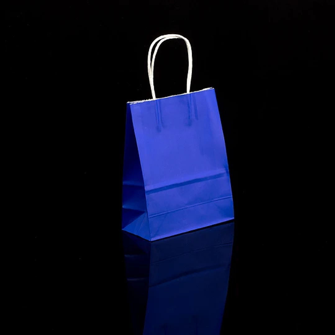 BOLSA DE PAPEL KRAFT AZUL 16X21X8 X12UN- COPIAR 2