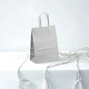 BOLSA DE PAPEL KRAFT BLANCA 16X21X8 X12UN