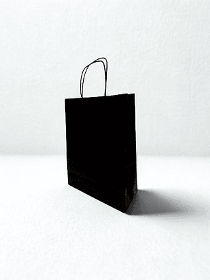 BOLSA DE PAPEL KRAFT NEGRA 16X21X8 X12UN