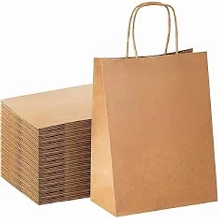 BOLSA DE PAPEL KRAFT 27X16X29 MANILLA TORCIDA