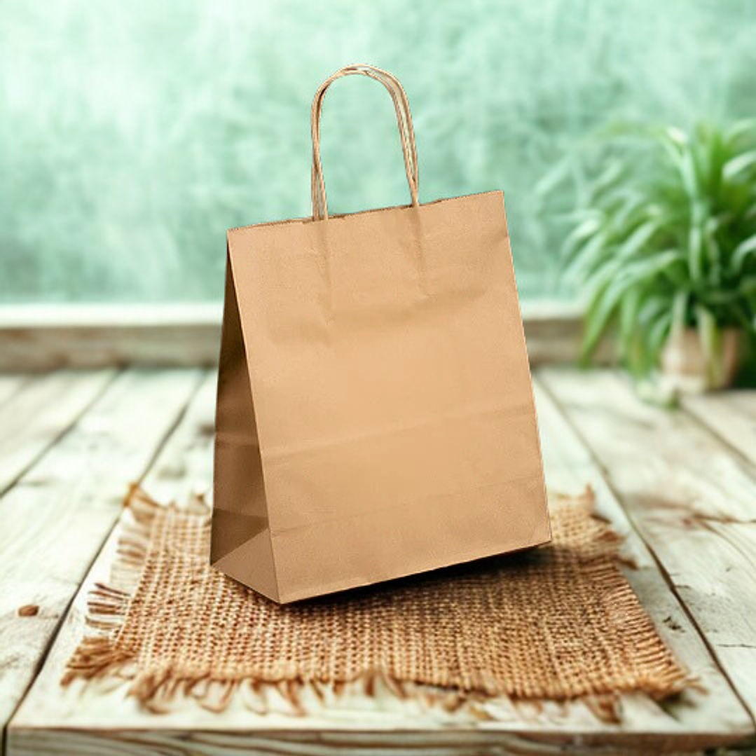BOLSA DE PAPEL KRAFT 27X16X29 MANILLA TORCIDA 2