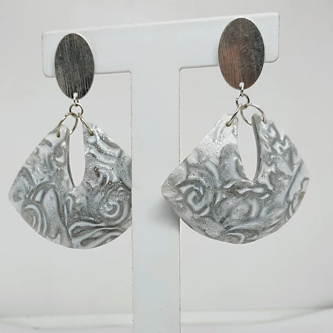 Maxi aros blanco y plateado