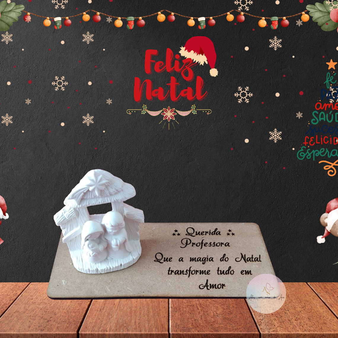 Placa com Presépio e Dedicatória  1