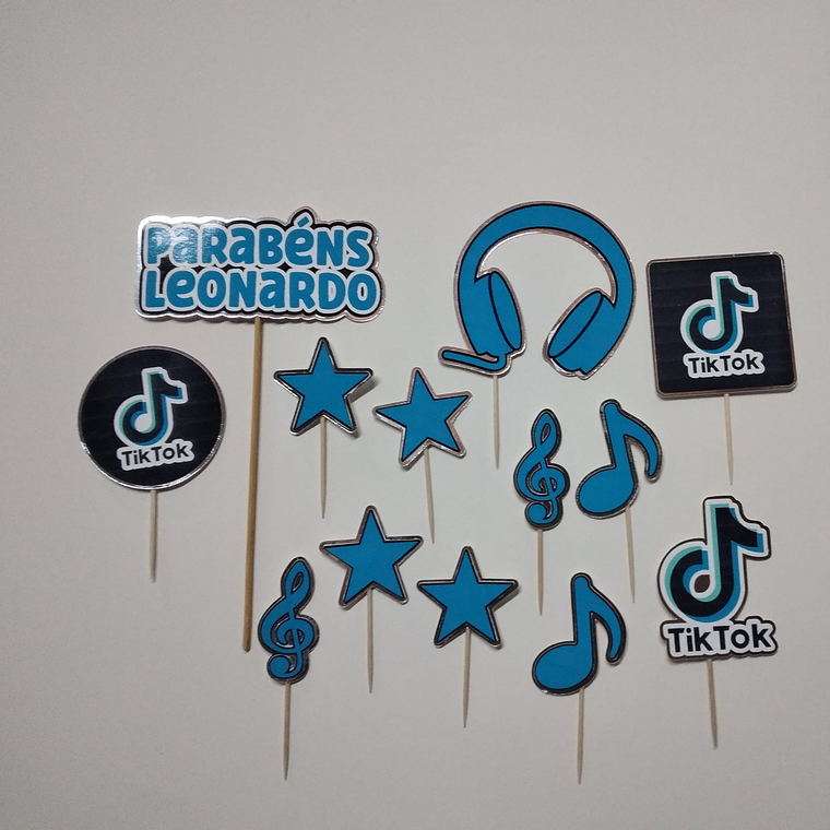 Topo de Bolo - Tik Tok azul 1