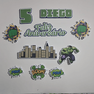 Topo de Bolo - Hulk