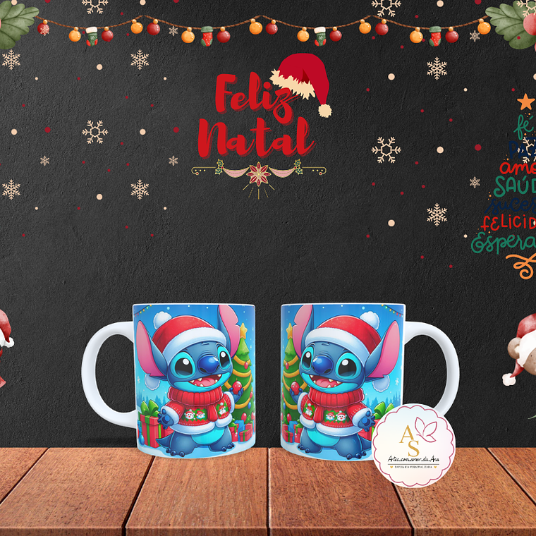 Caneca Personalizada STITCH NATAL 5