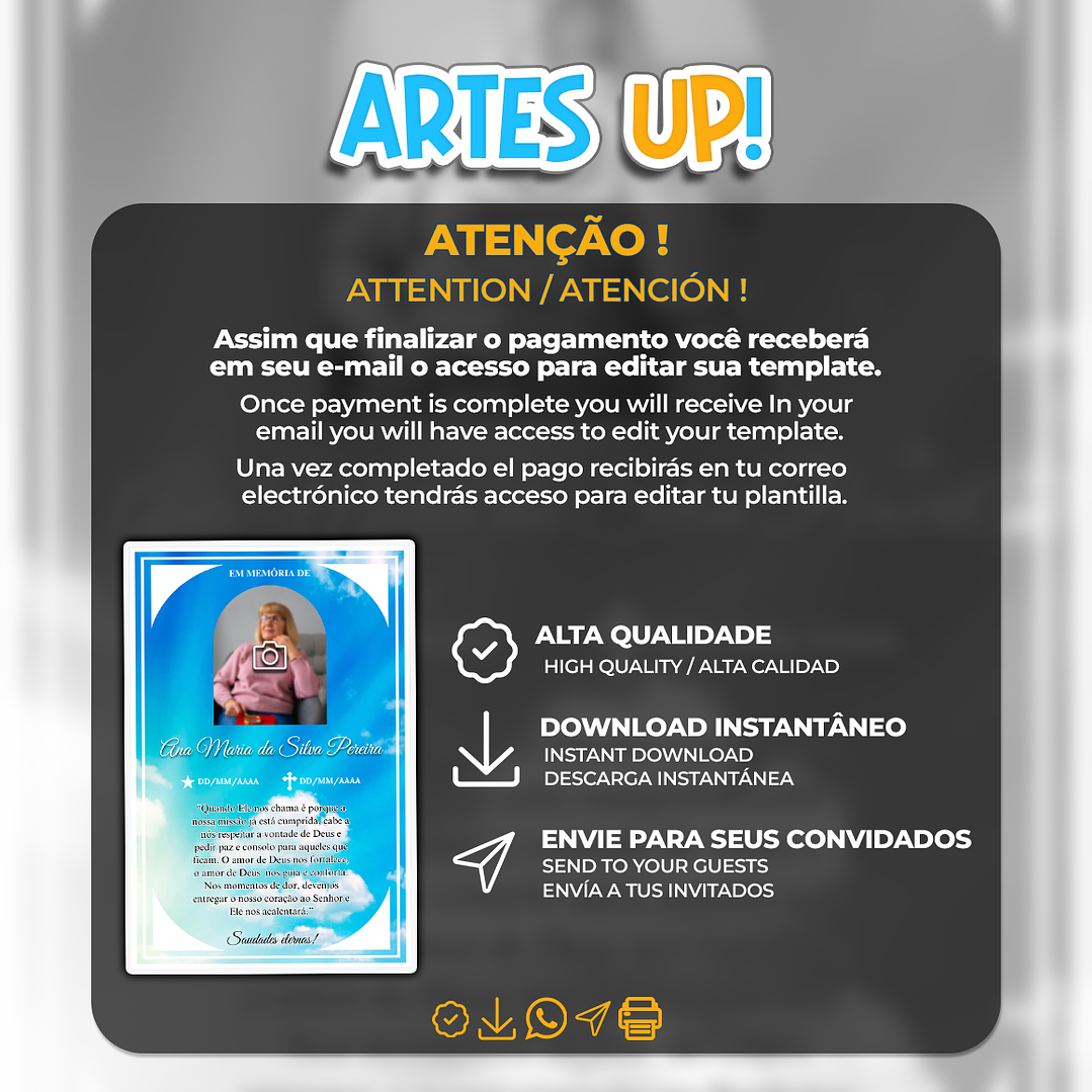 Santinho Falecimento Missa de Sétimo Dia com foto 2