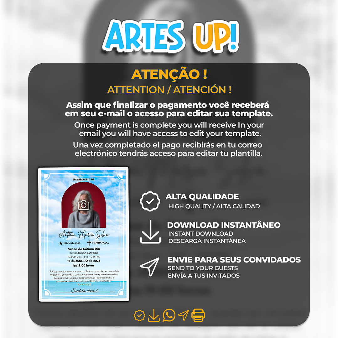 Convite Missa de Sétimo Dia com foto 2