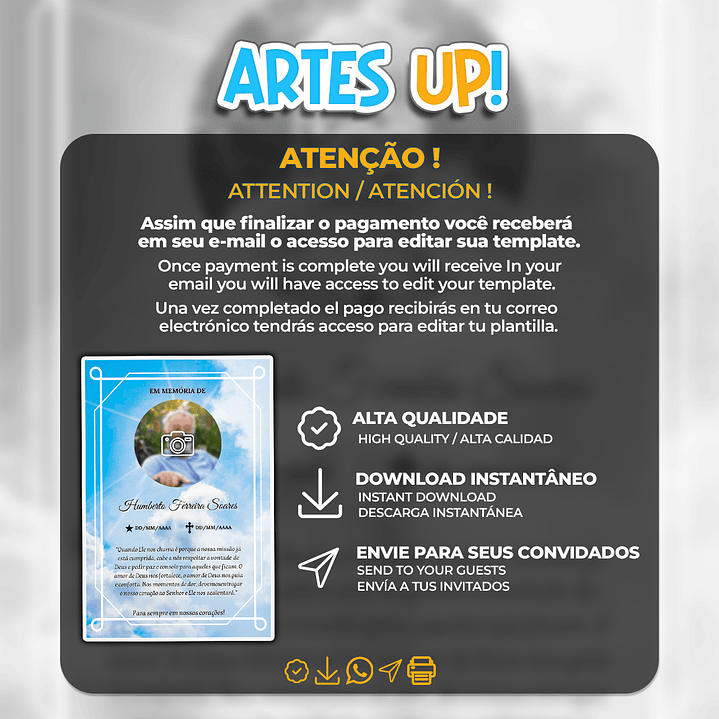 Santinho Falecimento Missa de Sétimo Dia com foto 2