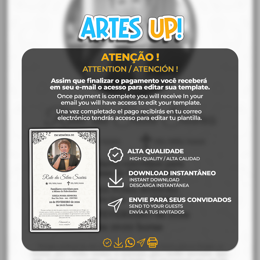 Convite Missa de Sétimo Dia com foto 2