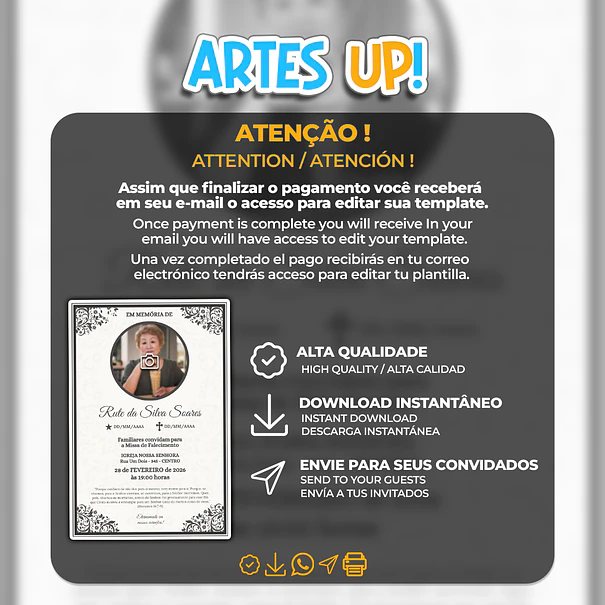 Convite Missa de Sétimo Dia com foto 2