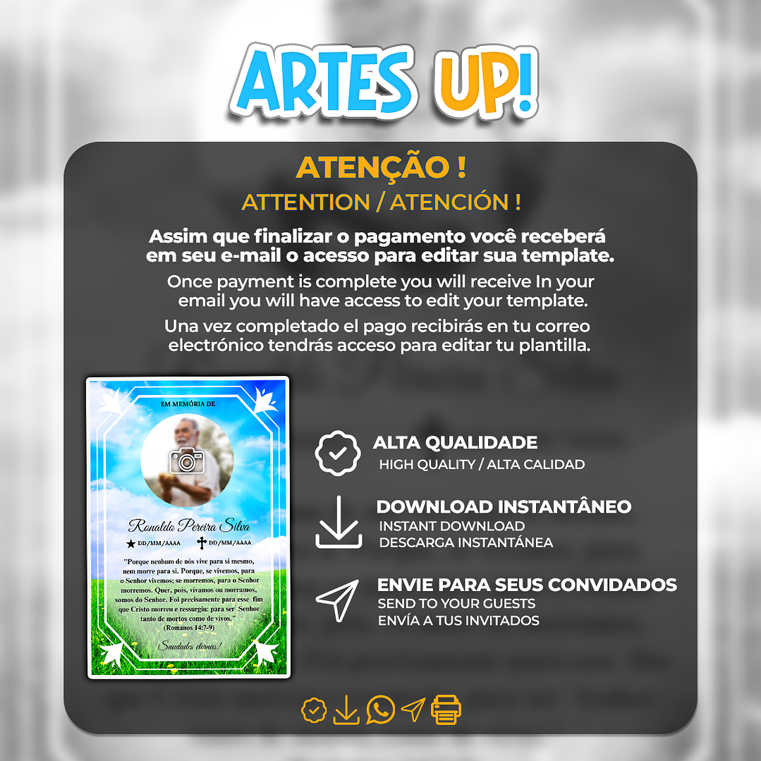 Santinho Falecimento Missa de Sétimo Dia com foto 2