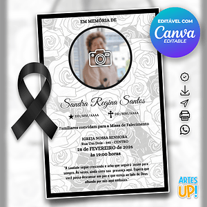 Invitación a la Misa del Séptimo Día con foto