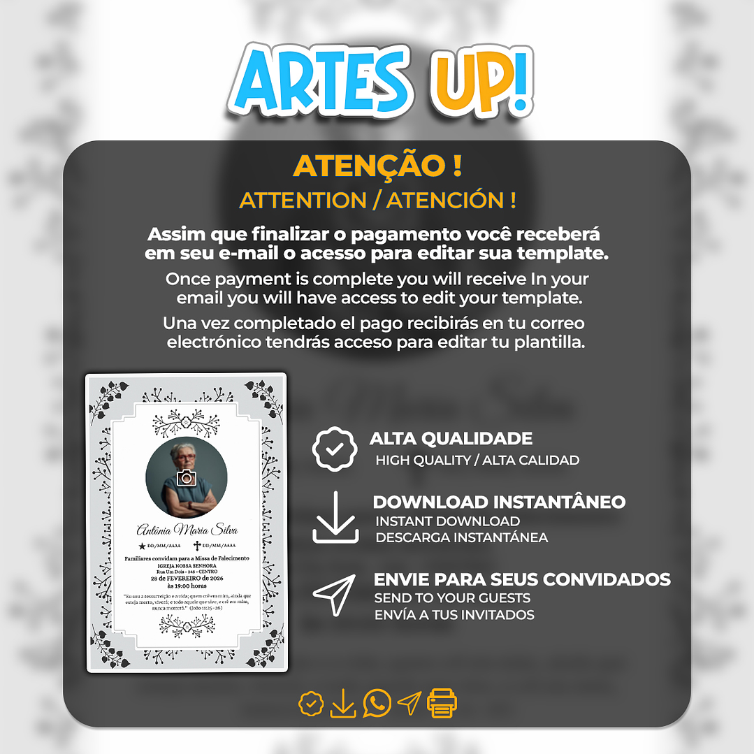 Convite Missa de Sétimo Dia com foto 2