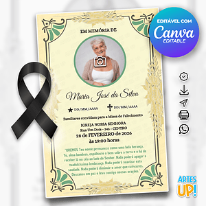 Invitación a la Misa del Séptimo Día con foto