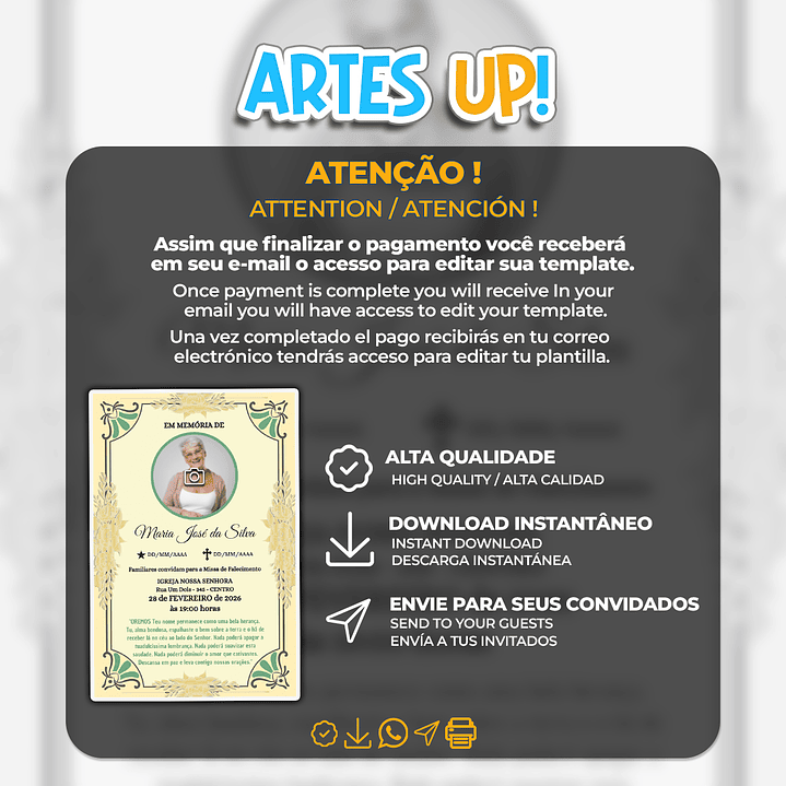 Convite Missa de Sétimo Dia com foto 2