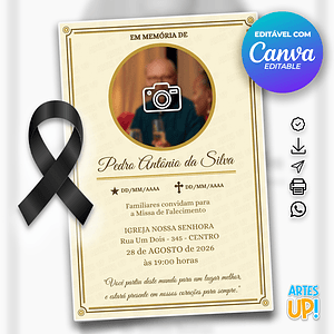 Invitación a la Misa del Séptimo Día con foto