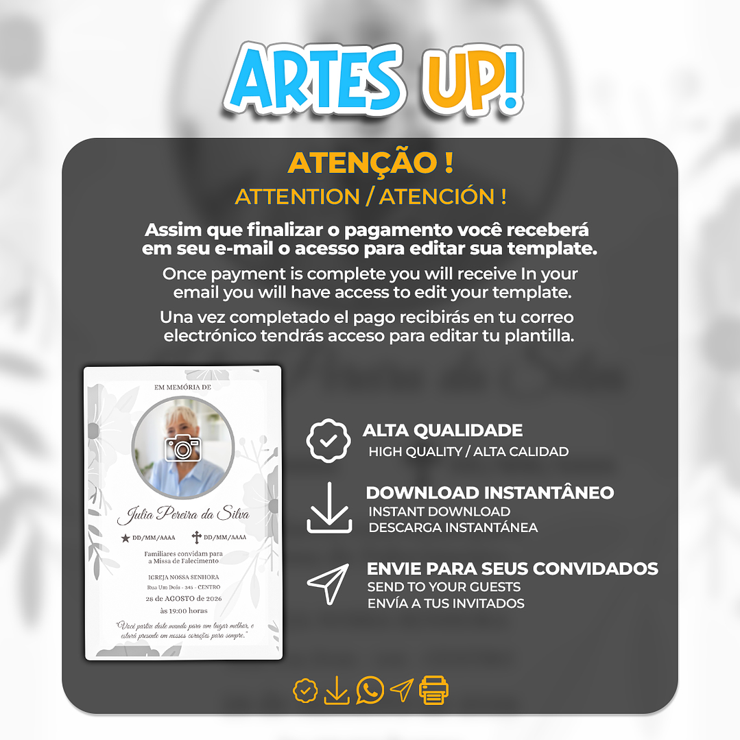 Convite Missa de Sétimo Dia com foto 2