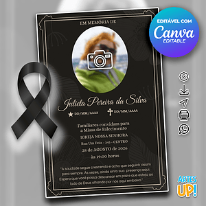 Invitación a la Misa del Séptimo Día con foto