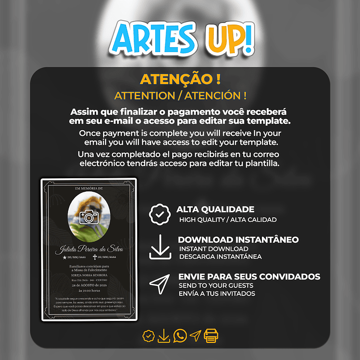 Convite Missa de Sétimo Dia com foto 2