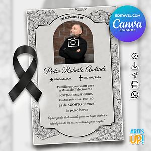 Invitación a la Misa del Séptimo Día con foto