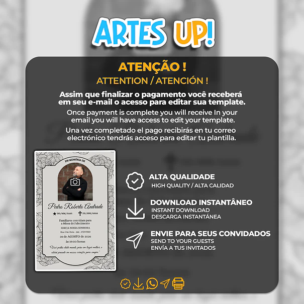 Convite Missa de Sétimo Dia com foto 2