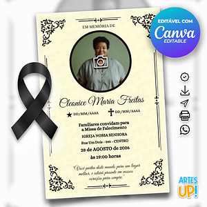 Invitación a la Misa del Séptimo Día con foto