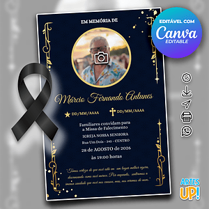 Invitación a la Misa del Séptimo Día con foto