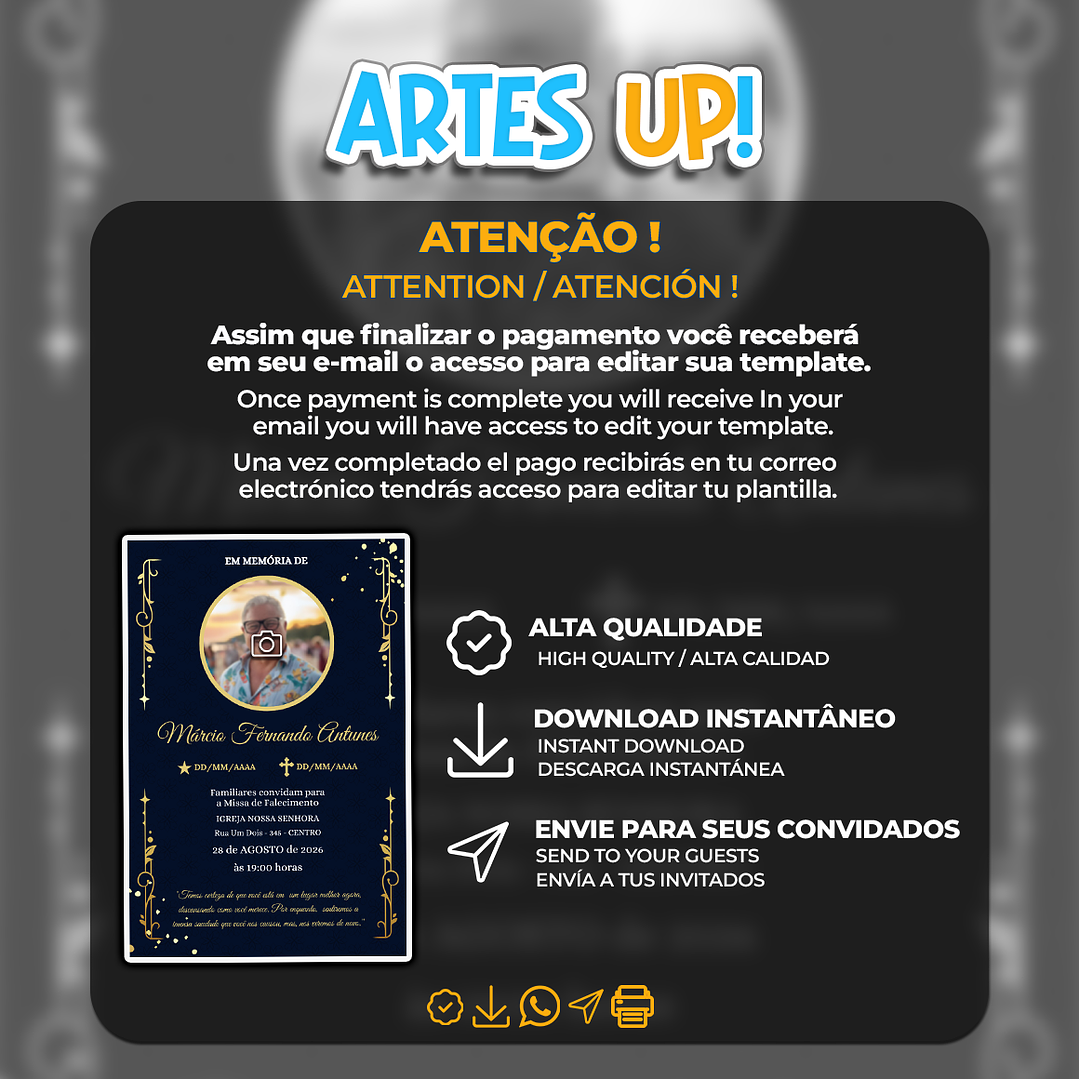 Convite Missa de Sétimo Dia com foto 2