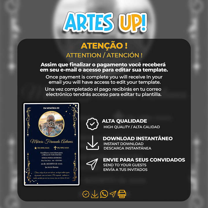 Convite Missa de Sétimo Dia com foto 2