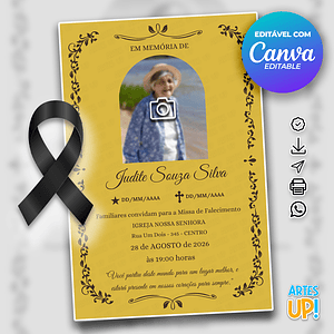 Invitación a la Misa del Séptimo Día con foto