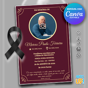 Invitación a la Misa del Séptimo Día con foto