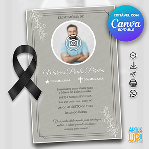 Invitación a la Misa del Séptimo Día con foto