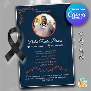 Invitación a la Misa del Séptimo Día con foto