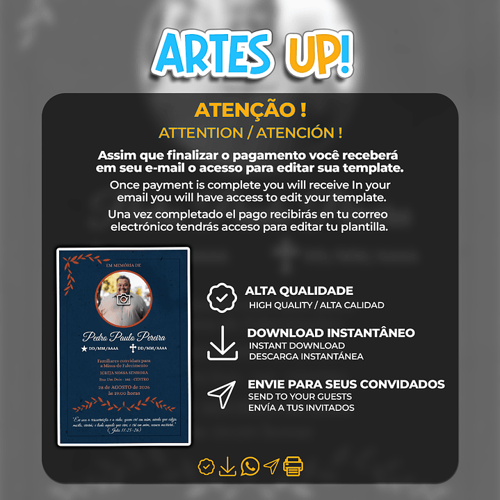 Convite Missa de Sétimo Dia com foto 2