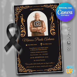 Invitación a la Misa del Séptimo Día con foto