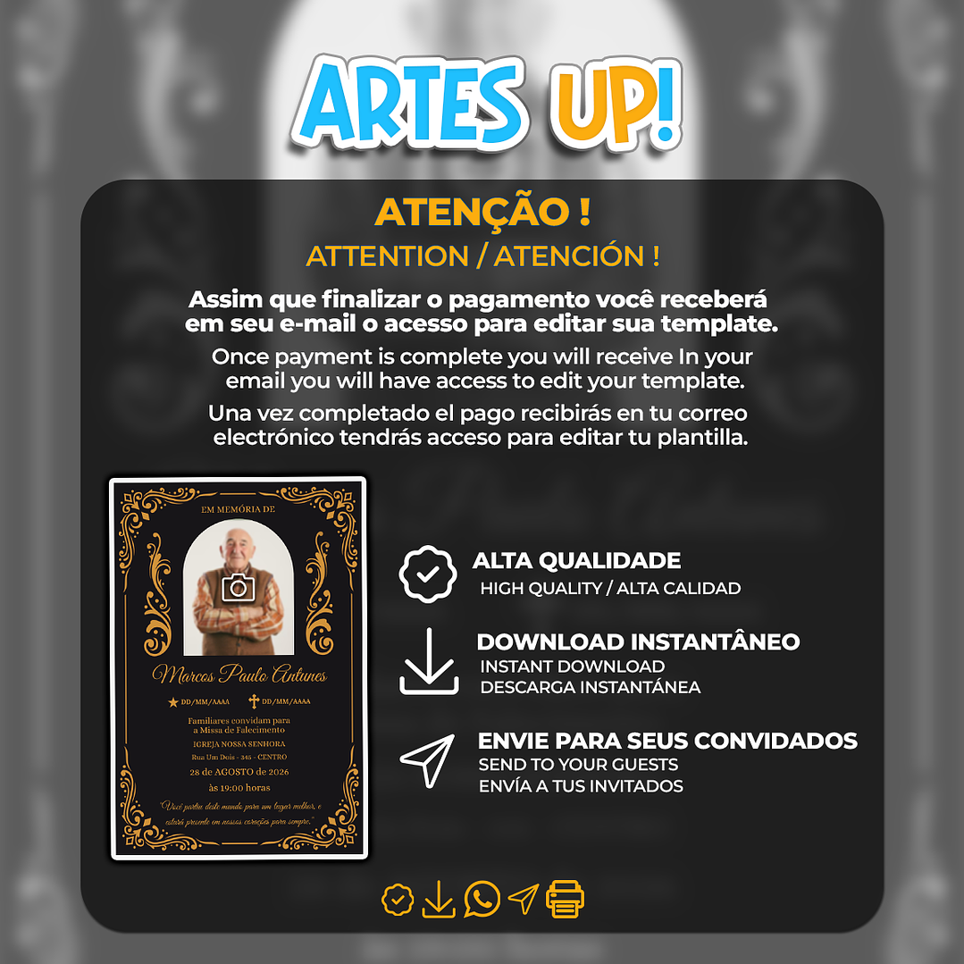 Convite Missa de Sétimo Dia com foto 2