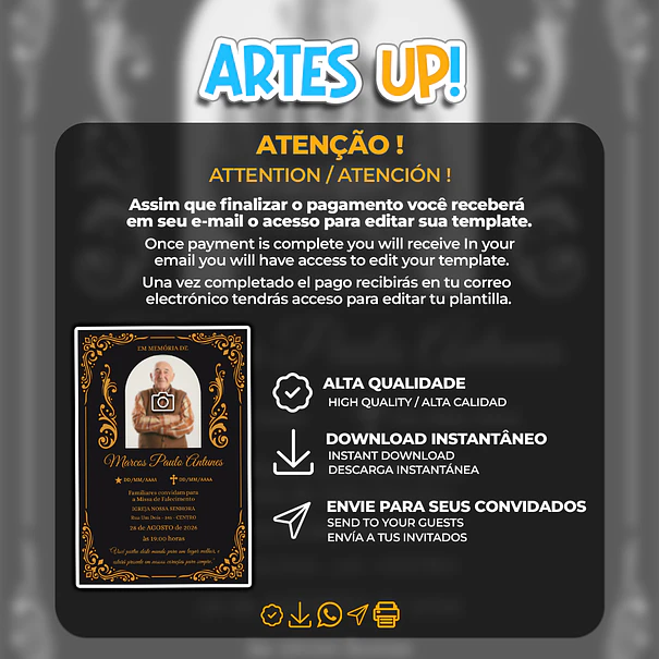 Convite Missa de Sétimo Dia com foto 2