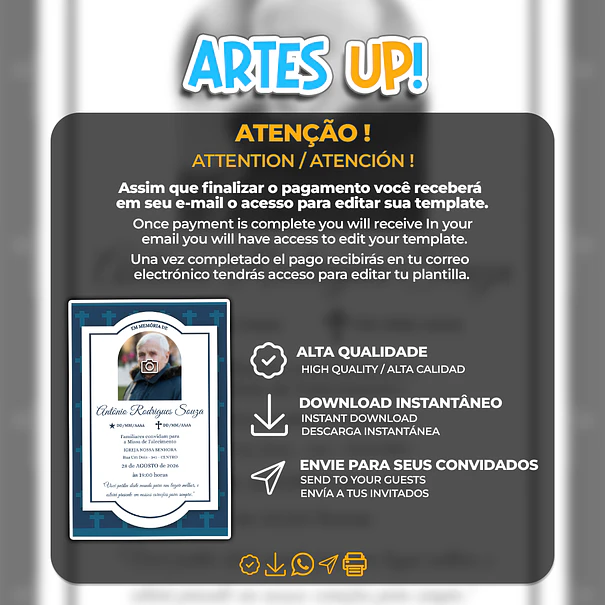 Convite Missa de Sétimo Dia com foto 2