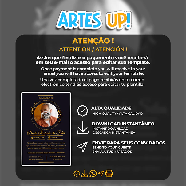 Invitación a la Misa del Séptimo Día con foto 2