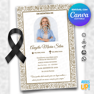 Invitación a la Misa del Séptimo Día con foto