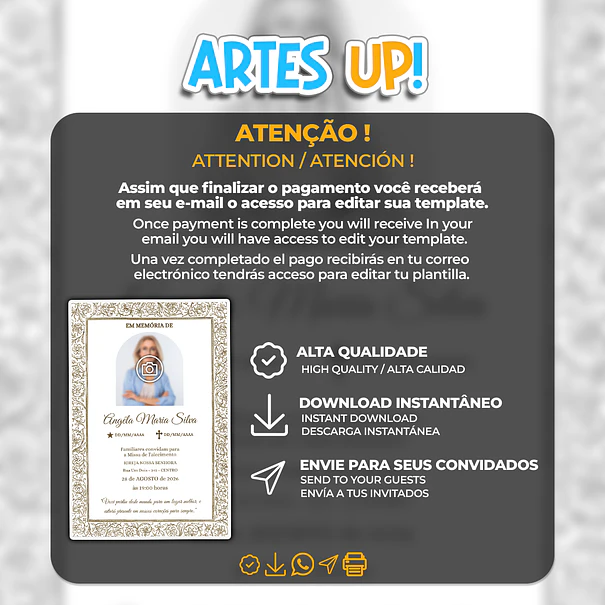 Convite Missa de Sétimo Dia com foto 2