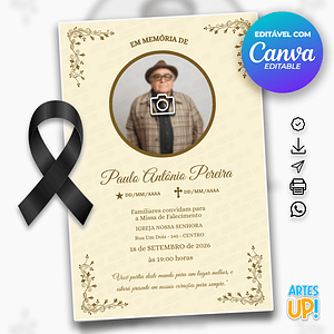 Invitación a la Misa del Séptimo Día con foto